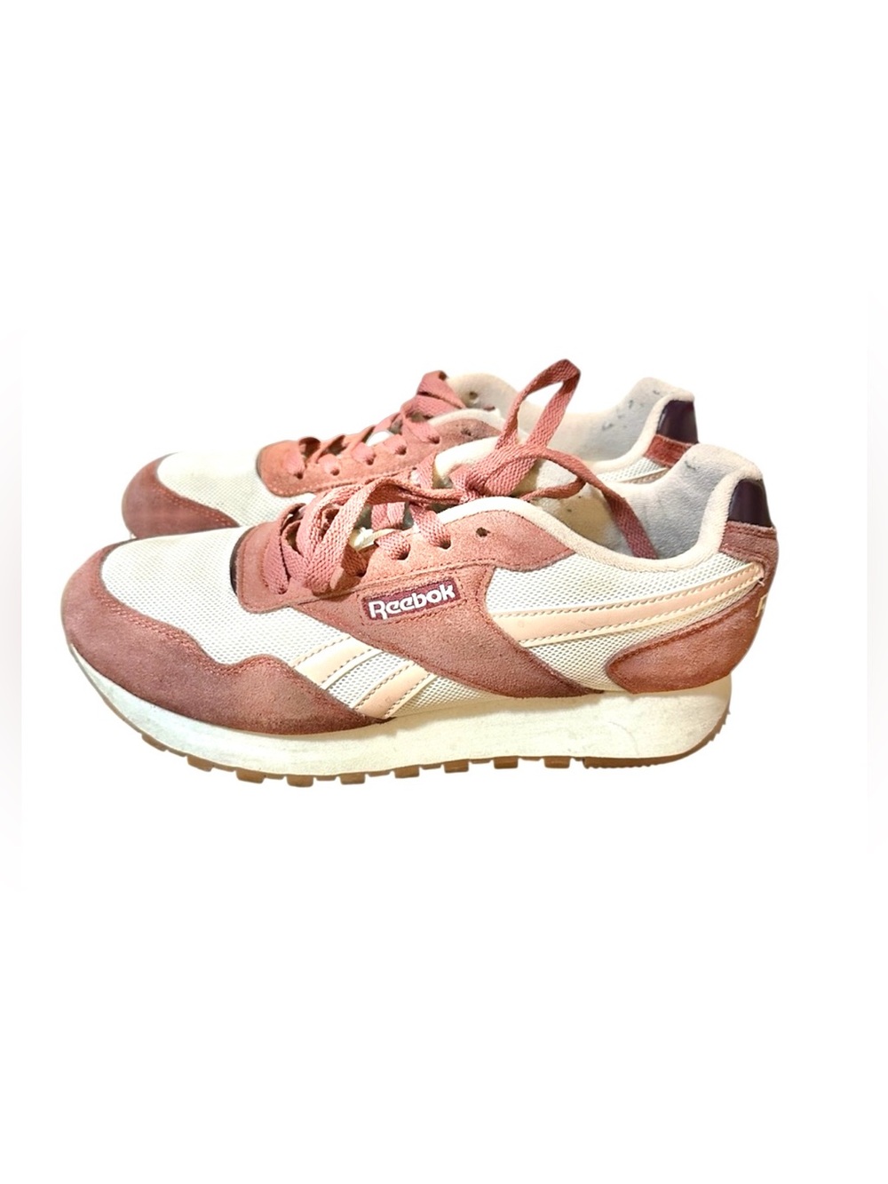 Reebok Maroon and Beige Athletic Shoes